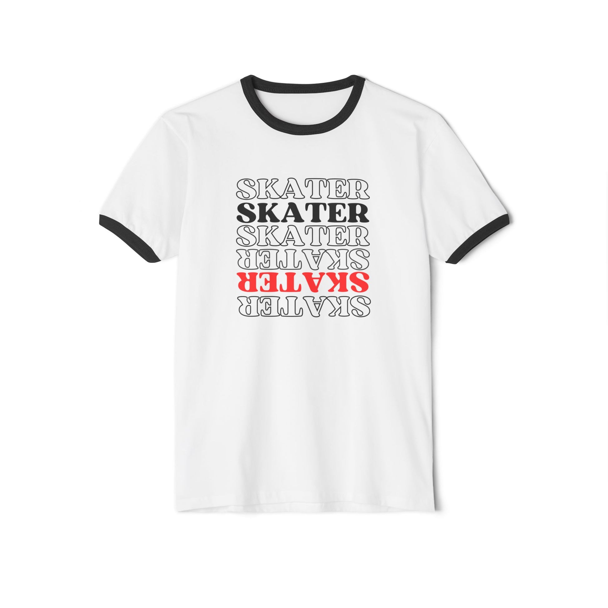 T-Shirt - Red Statement Skater Unisex Cotton Ringer T-Shirt - Skate of Matter LLC