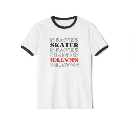 T-Shirt - Red Statement Skater Unisex Cotton Ringer T-Shirt - Skate of Matter LLC