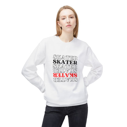 Sweatshirt - Red Statement Skater Unisex Fleece Crewneck Sweatshirt - Skate of Matter LLC