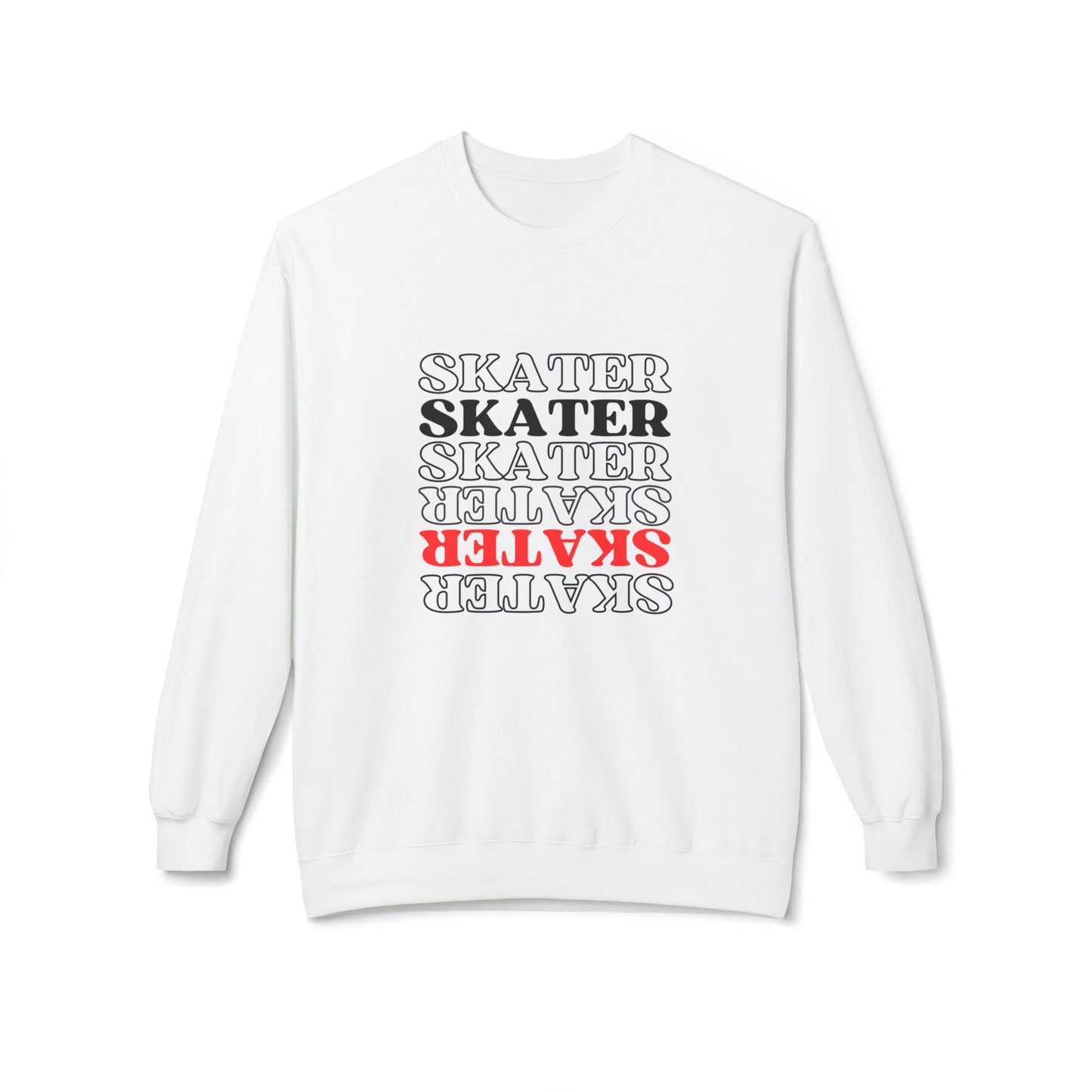 Sweatshirt - Red Statement Skater Unisex Fleece Crewneck Sweatshirt - Skate of Matter LLC