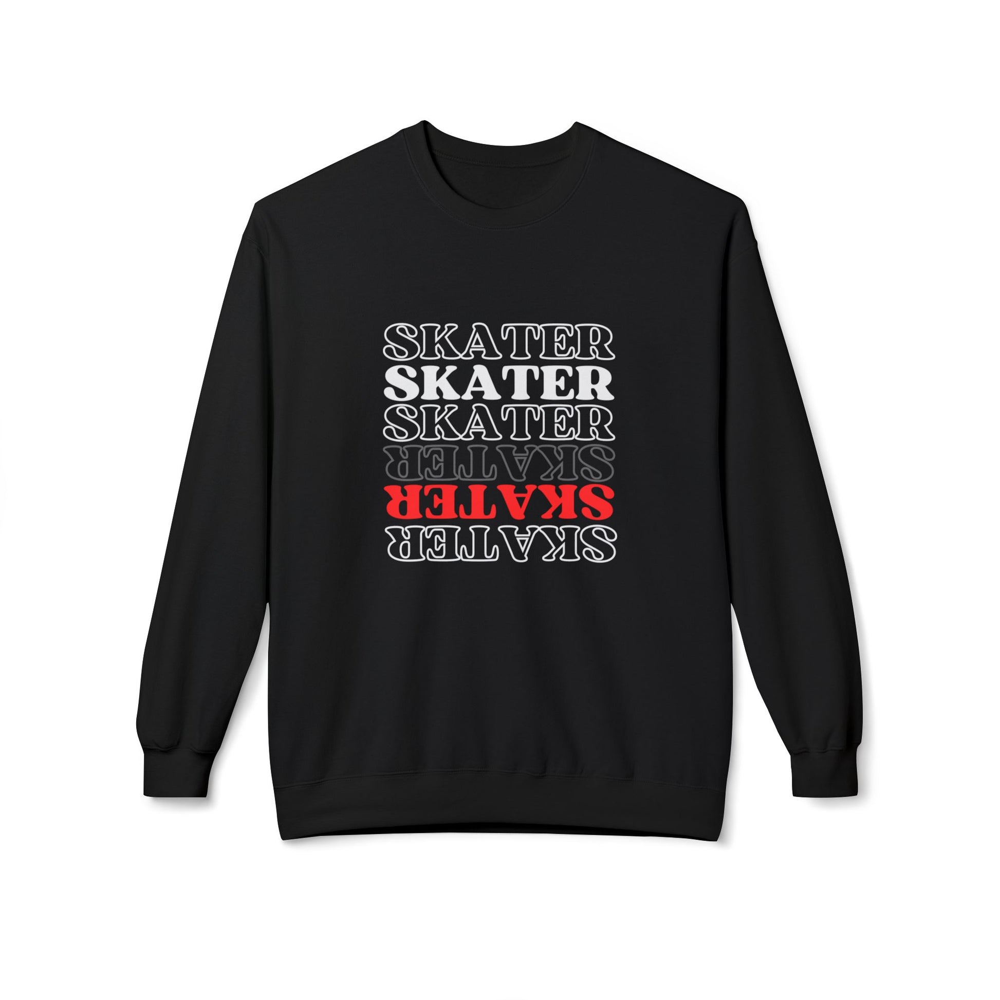 Sweatshirt - Red Statement Skater Unisex Fleece Crewneck Sweatshirt - Skate of Matter LLC