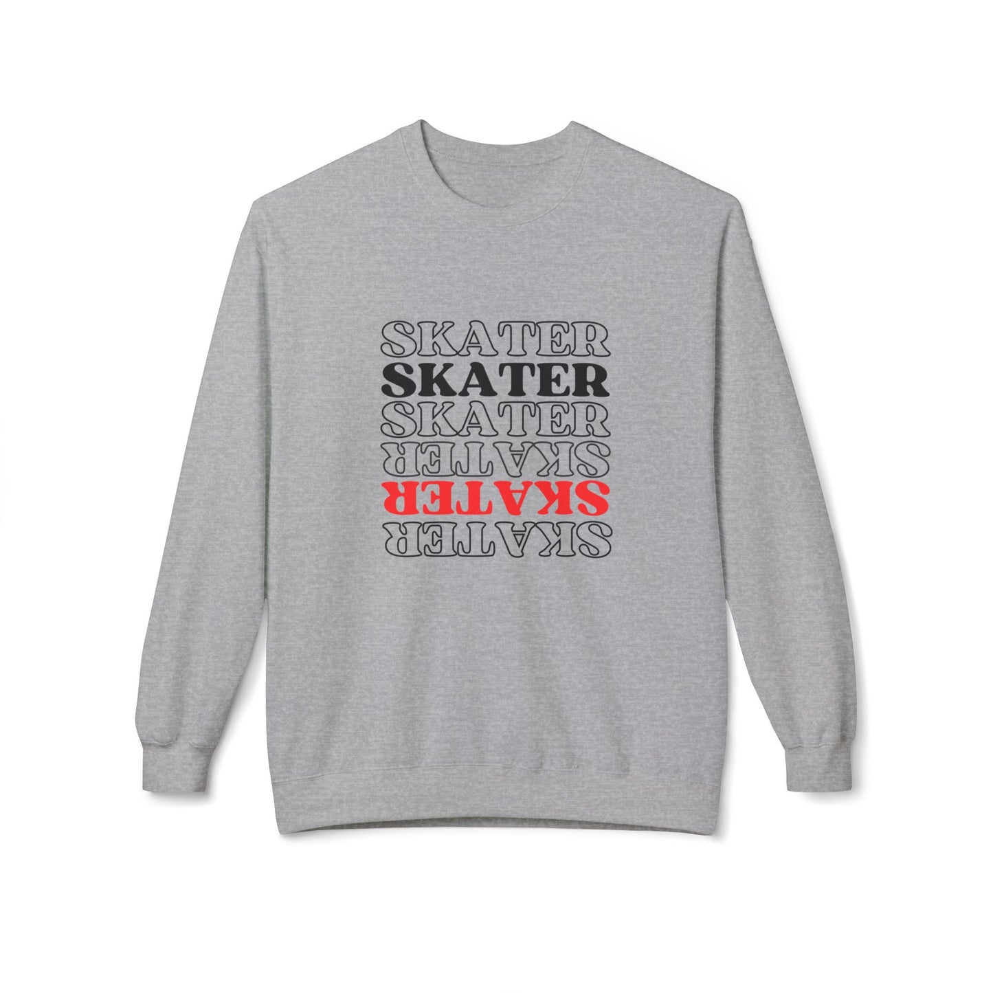 Sweatshirt - Red Statement Skater Unisex Fleece Crewneck Sweatshirt - Skate of Matter LLC