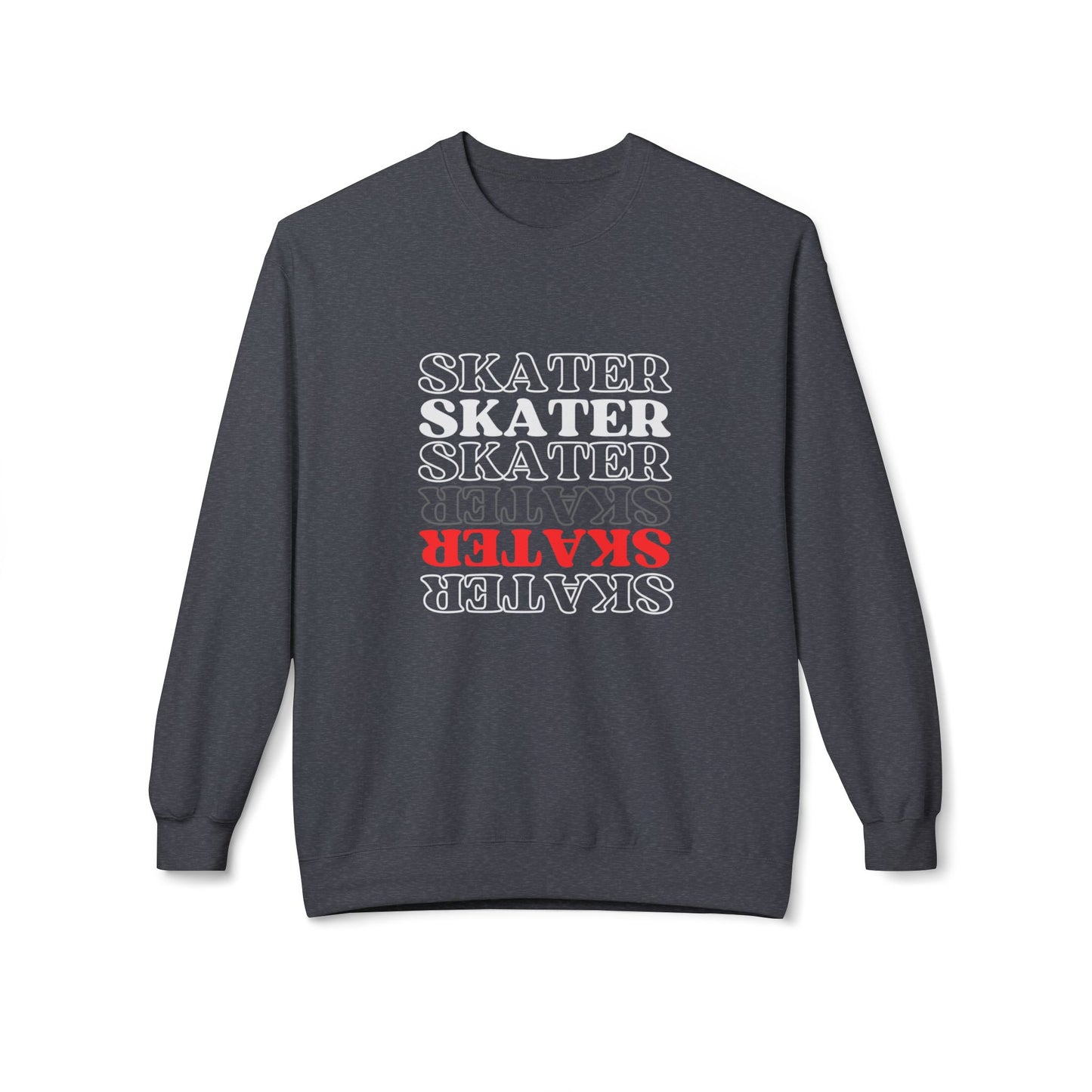 Sweatshirt - Red Statement Skater Unisex Fleece Crewneck Sweatshirt - Skate of Matter LLC