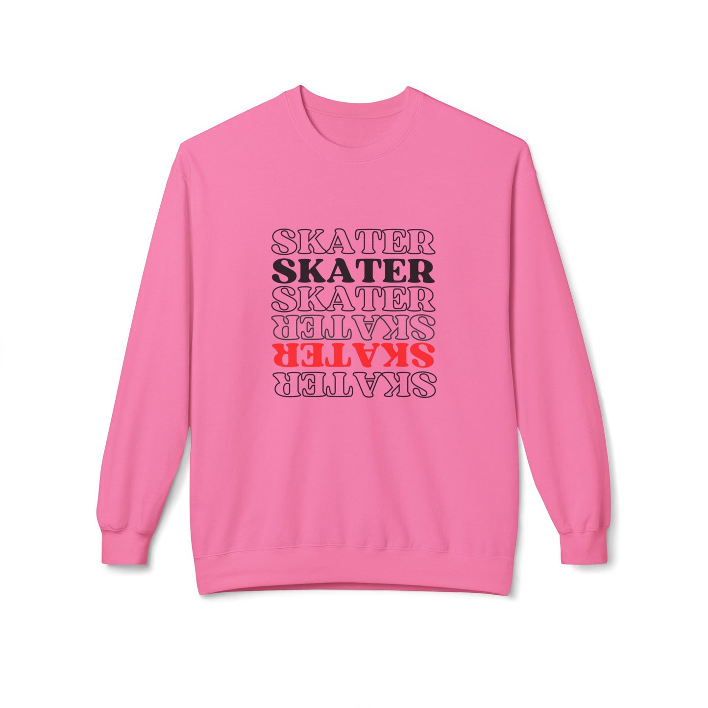 Sweatshirt - Red Statement Skater Unisex Fleece Crewneck Sweatshirt - Skate of Matter LLC