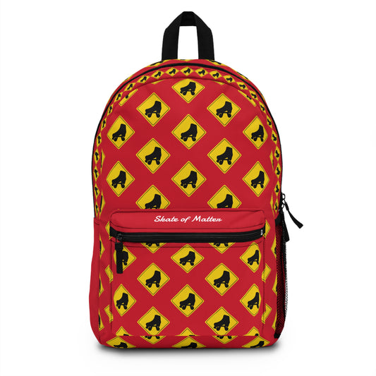 Backpack - Red Warning Skater Backpack - Skate of Matter LLC