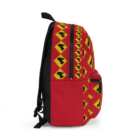 Backpack - Red Warning Skater Backpack - Skate of Matter LLC