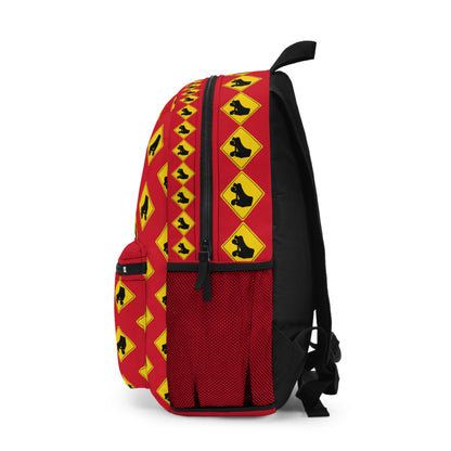 Backpack - Red Warning Skater Backpack - Skate of Matter LLC