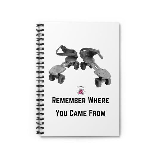 Paper products - Remember Where You Came From Vintage Roller Skates Spiral Notebook - Ruled Line - Skate of Matter LLC