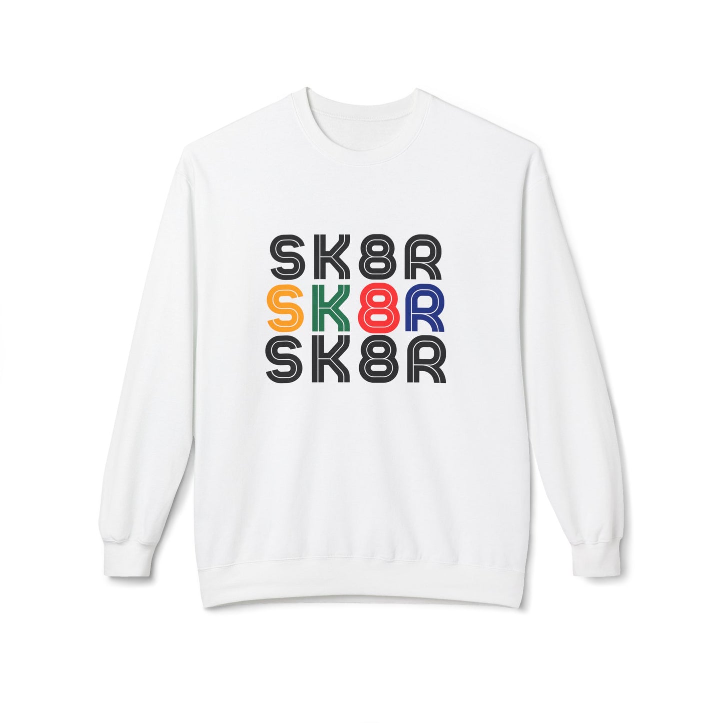 Sweatshirt - Retro Skater Unisex Fleece Crewneck Sweatshirt - Skate of Matter LLC