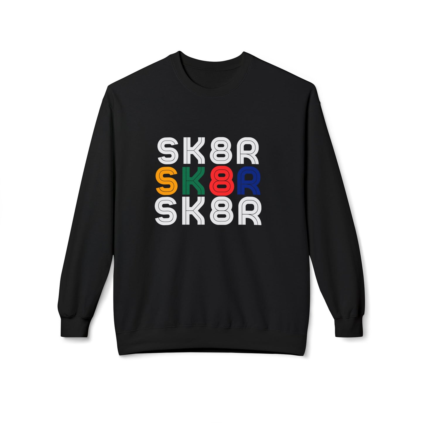 Sweatshirt - Retro Skater Unisex Fleece Crewneck Sweatshirt - Skate of Matter LLC