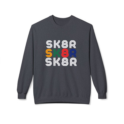 Sweatshirt - Retro Skater Unisex Fleece Crewneck Sweatshirt - Skate of Matter LLC