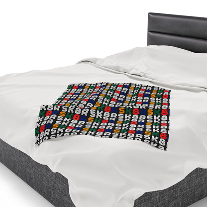 Bedding - Retro Skater Velveteen Plush Blanket - Skate of Matter LLC