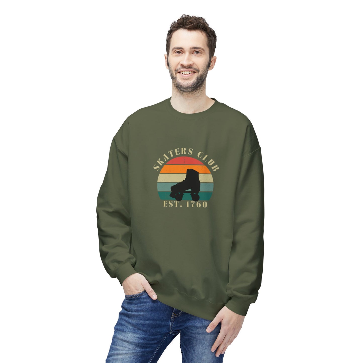 Sweatshirt - Retro Skaters Club Unisex Fleece Crewneck Sweatshirt - Skate of Matter LLC