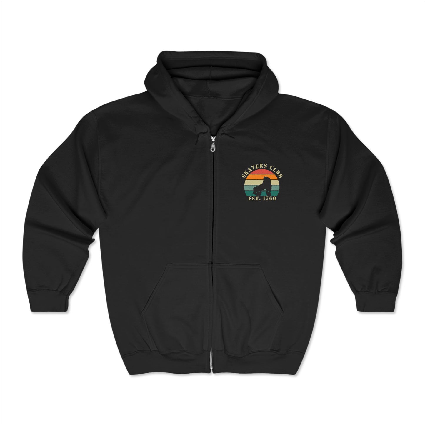 Hoodie - Retro Skaters Club Unisex Zip Hooded Sweatshirt - Skate of Matter LLC