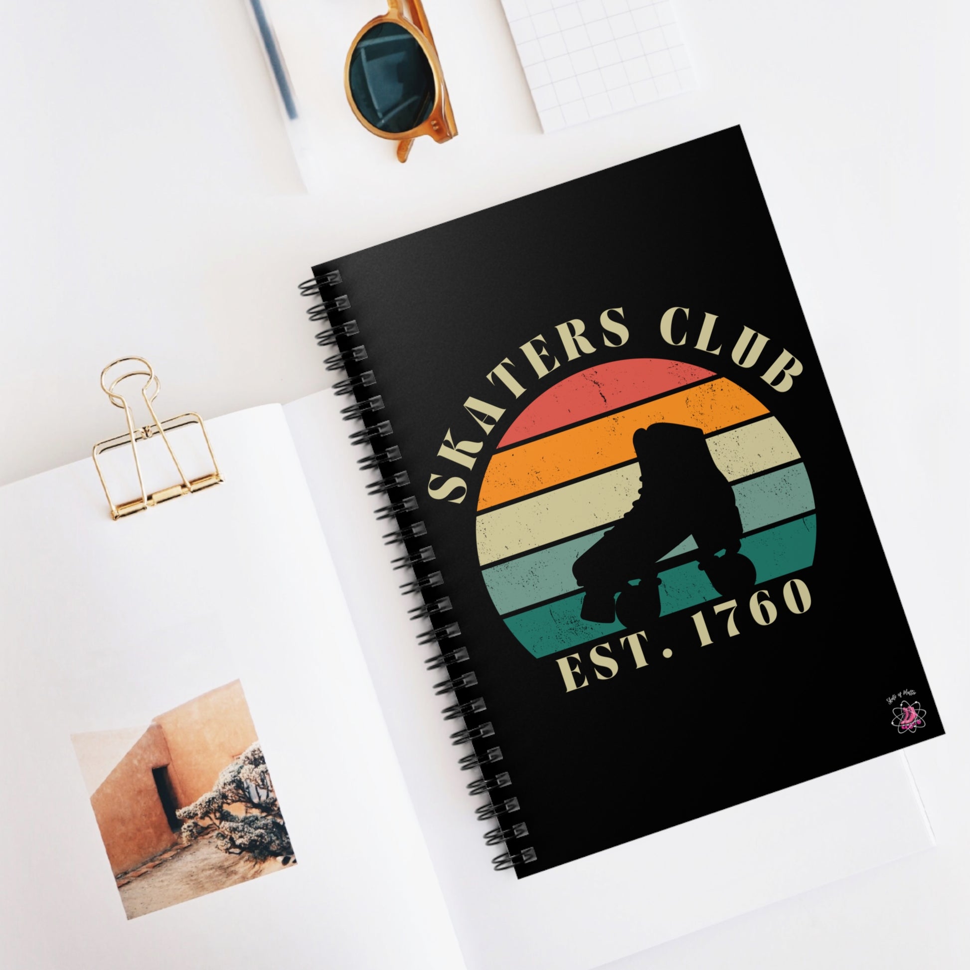 Paper products - Retro Skaters Club University Spiral Notebook - Ruled Line - Skate of Matter LLC