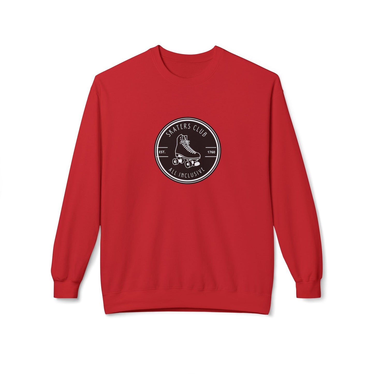 Sweatshirt - Round Black Skaters Club Unisex Fleece Crewneck Sweatshirt - Skate of Matter LLC