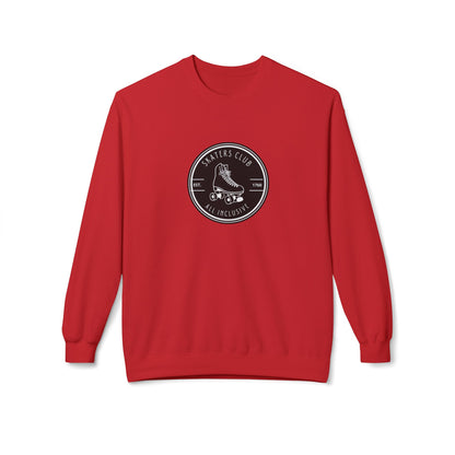 Sweatshirt - Round Black Skaters Club Unisex Fleece Crewneck Sweatshirt - Skate of Matter LLC