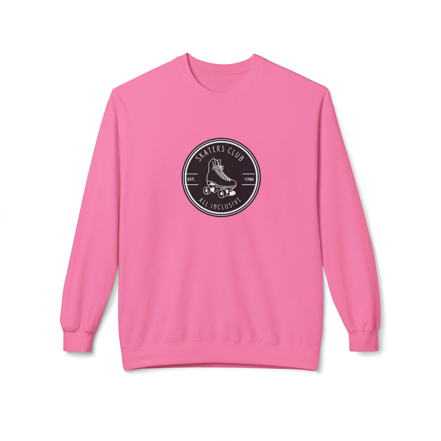 Sweatshirt - Round Black Skaters Club Unisex Fleece Crewneck Sweatshirt - Skate of Matter LLC