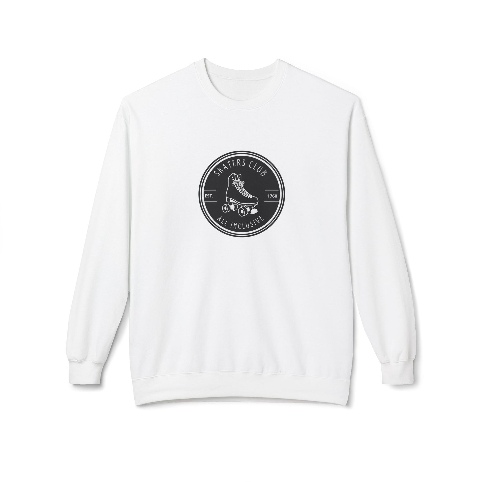 Sweatshirt - Round Black Skaters Club Unisex Fleece Crewneck Sweatshirt - Skate of Matter LLC