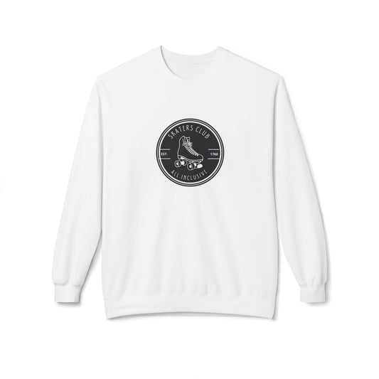 Sweatshirt - Round Black Skaters Club Unisex Fleece Crewneck Sweatshirt - Skate of Matter LLC