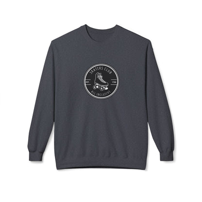 Sweatshirt - Round Black Skaters Club Unisex Fleece Crewneck Sweatshirt - Skate of Matter LLC