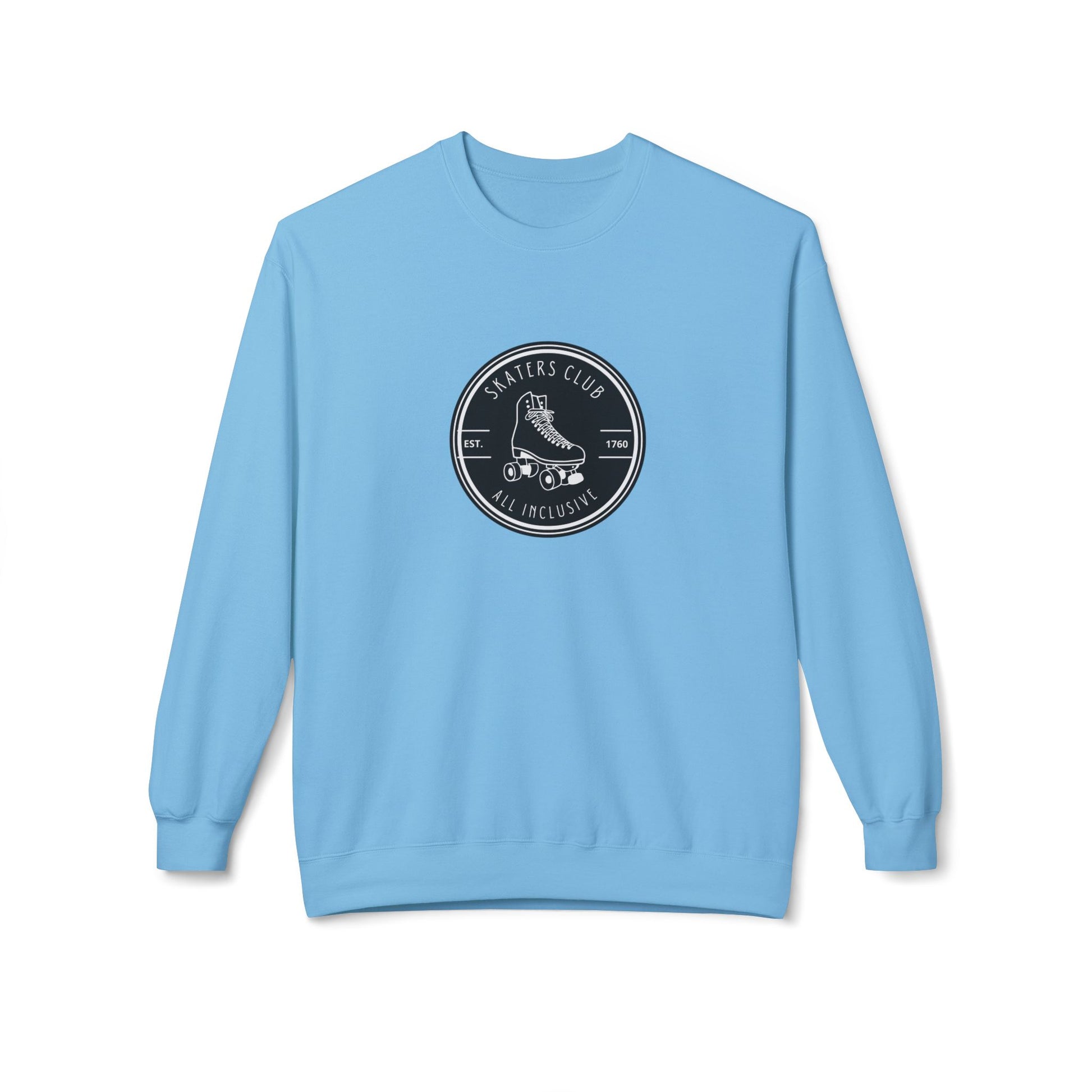 Sweatshirt - Round Black Skaters Club Unisex Fleece Crewneck Sweatshirt - Skate of Matter LLC