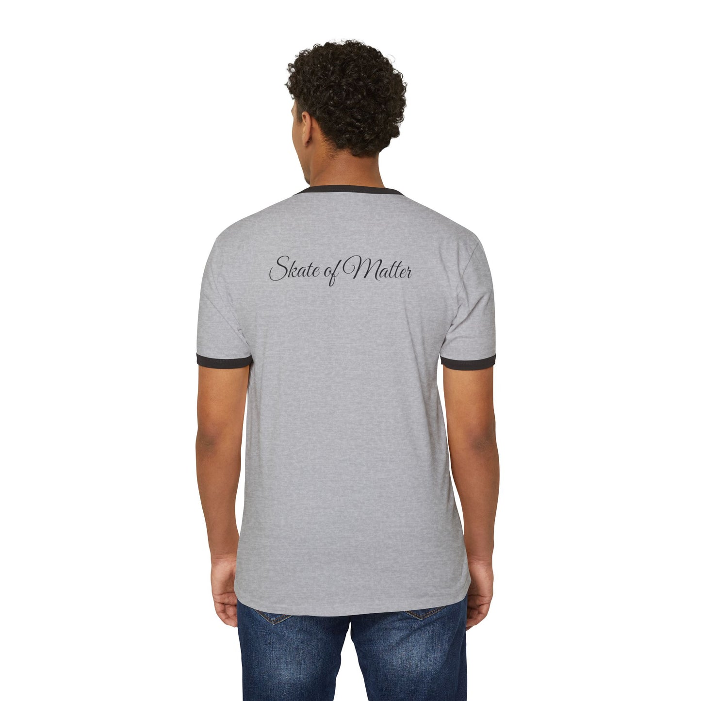 T-Shirt - Round Black White Skaters Club Unisex Cotton Ringer T-Shirt - Skate of Matter LLC