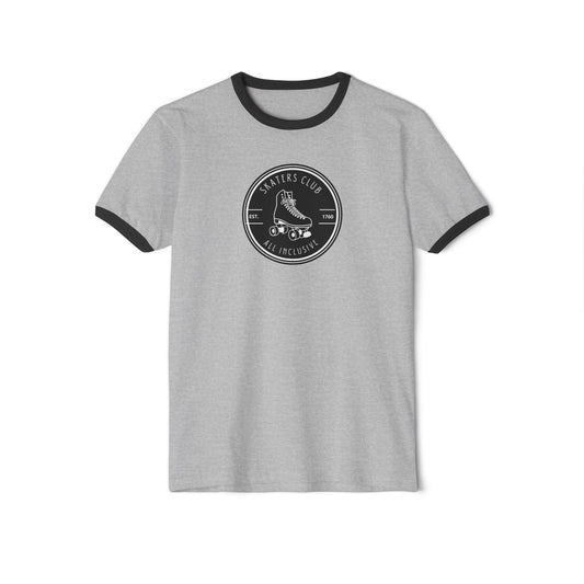 T-Shirt - Round Black White Skaters Club Unisex Cotton Ringer T-Shirt - Skate of Matter LLC