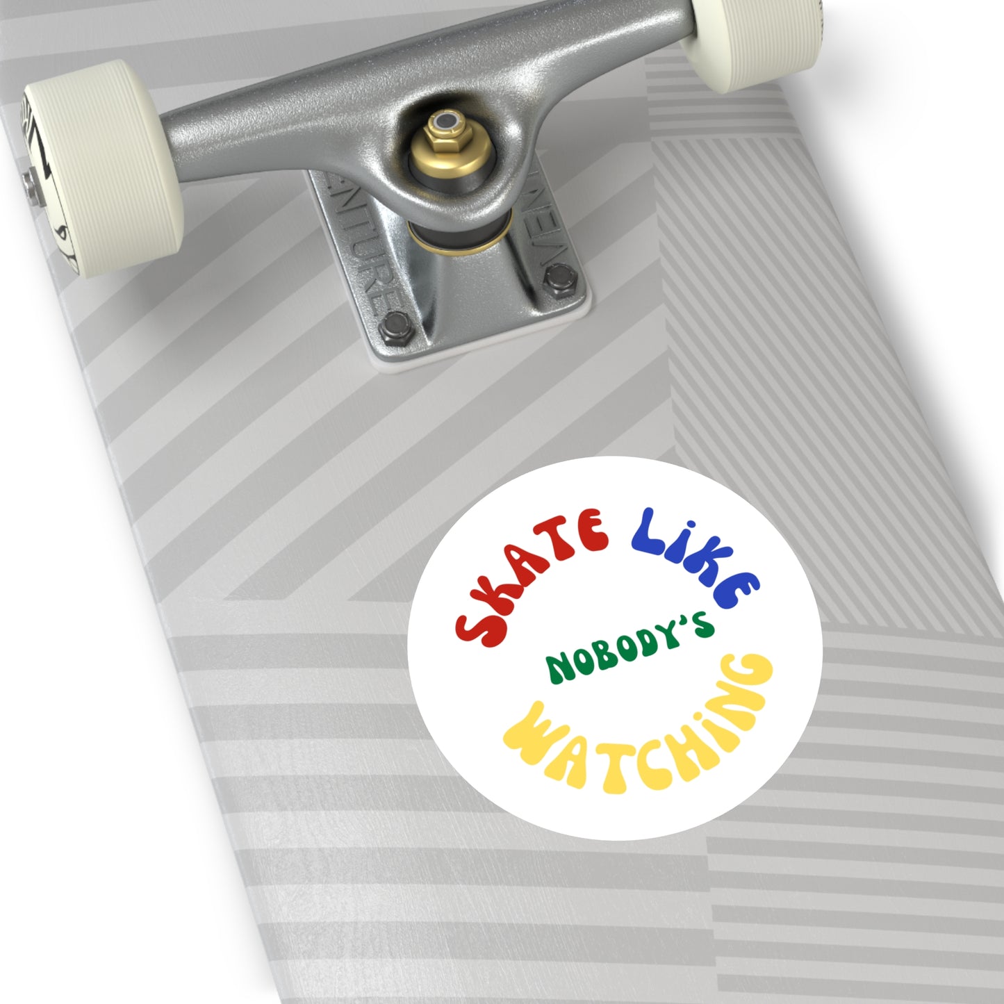 Paper products - Round Primary Skate Like Nobodys Watching Sticker - Skate of Matter LLC