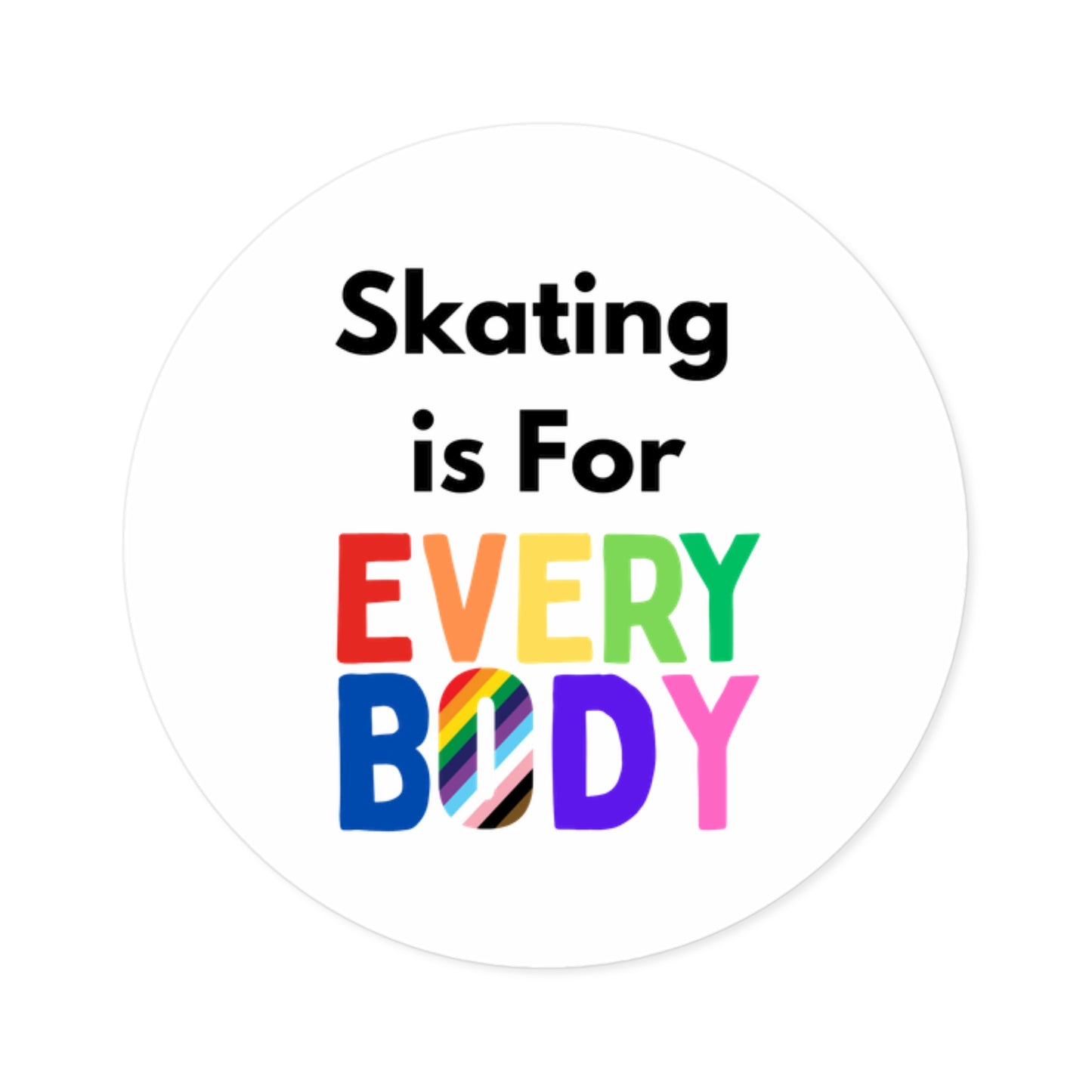 Paper products - Round Skating is for Everybody Sticker - Skate of Matter LLC