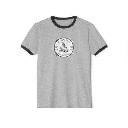 T-Shirt - Round White Skaters Club Unisex Cotton Ringer T-Shirt - Skate of Matter LLC