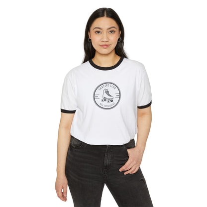 T-Shirt - Round White Skaters Club Unisex Cotton Ringer T-Shirt - Skate of Matter LLC