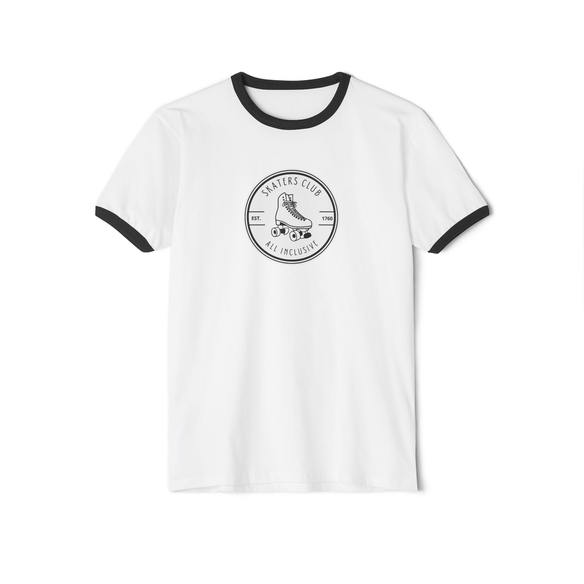 T-Shirt - Round White Skaters Club Unisex Cotton Ringer T-Shirt - Skate of Matter LLC