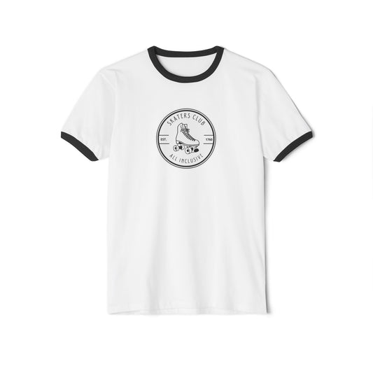 T-Shirt - Round White Skaters Club Unisex Cotton Ringer T-Shirt - Skate of Matter LLC