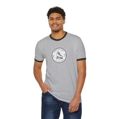 T-Shirt - Round White Skaters Club Unisex Cotton Ringer T-Shirt - Skate of Matter LLC