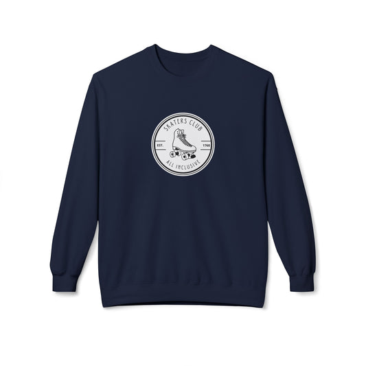 Sweatshirt - Round White Skaters Club Unisex Fleece Crewneck Sweatshirt - Skate of Matter LLC