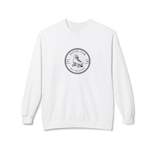 Sweatshirt - Round White Skaters Club Unisex Fleece Crewneck Sweatshirt - Skate of Matter LLC