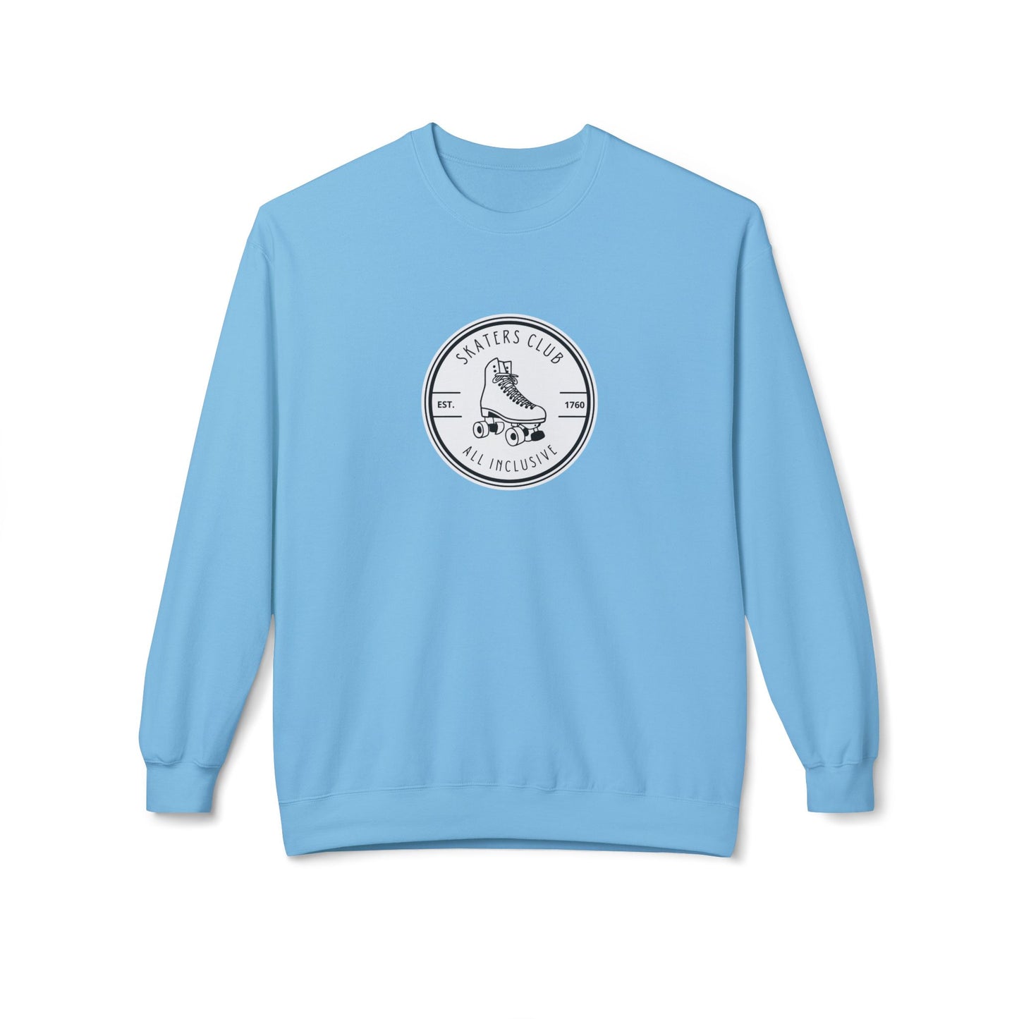 Sweatshirt - Round White Skaters Club Unisex Fleece Crewneck Sweatshirt - Skate of Matter LLC