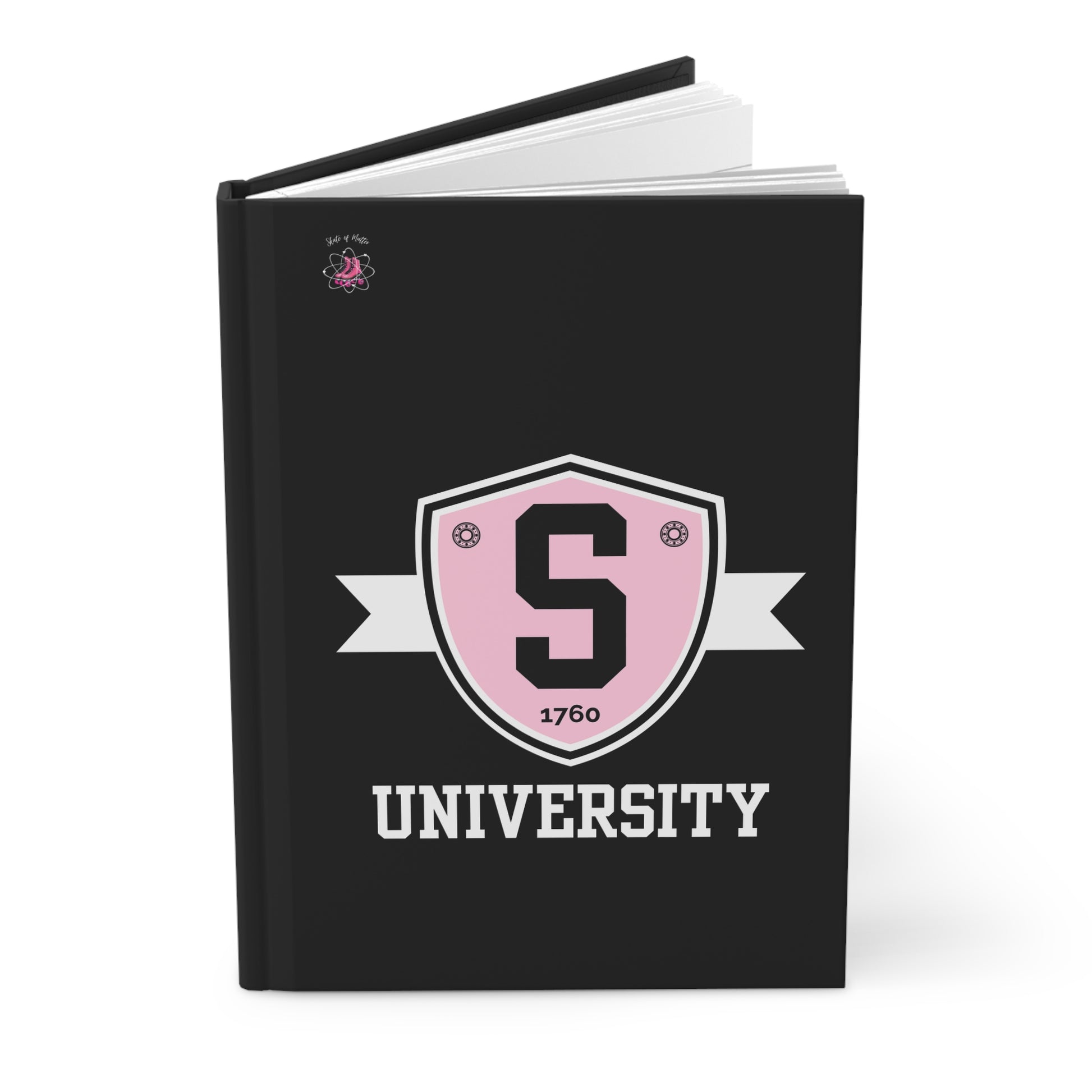 Paper products - Skater University Emblem Matte Hardcover Journal - Skate of Matter LLC