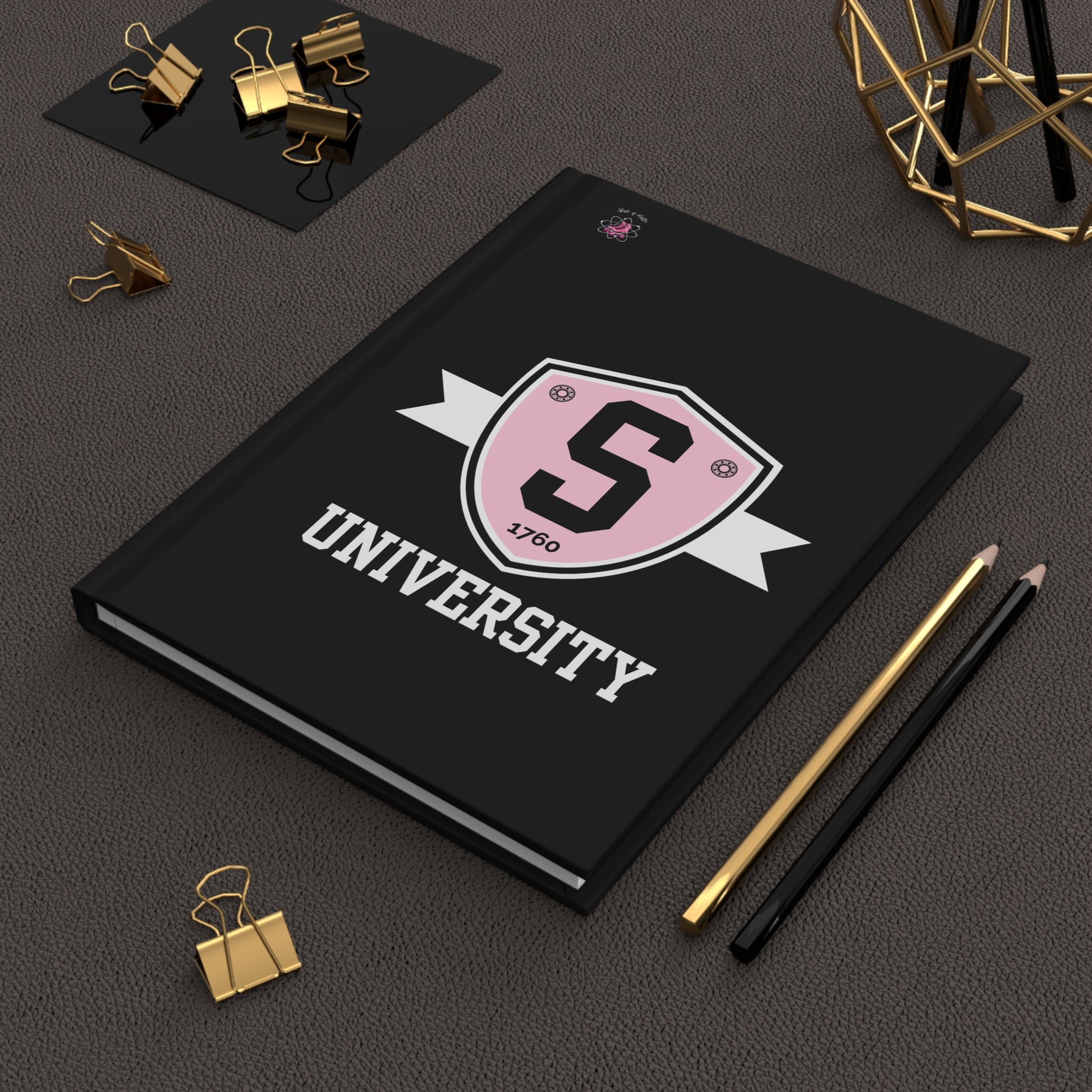 Paper products - Skater University Emblem Matte Hardcover Journal - Skate of Matter LLC