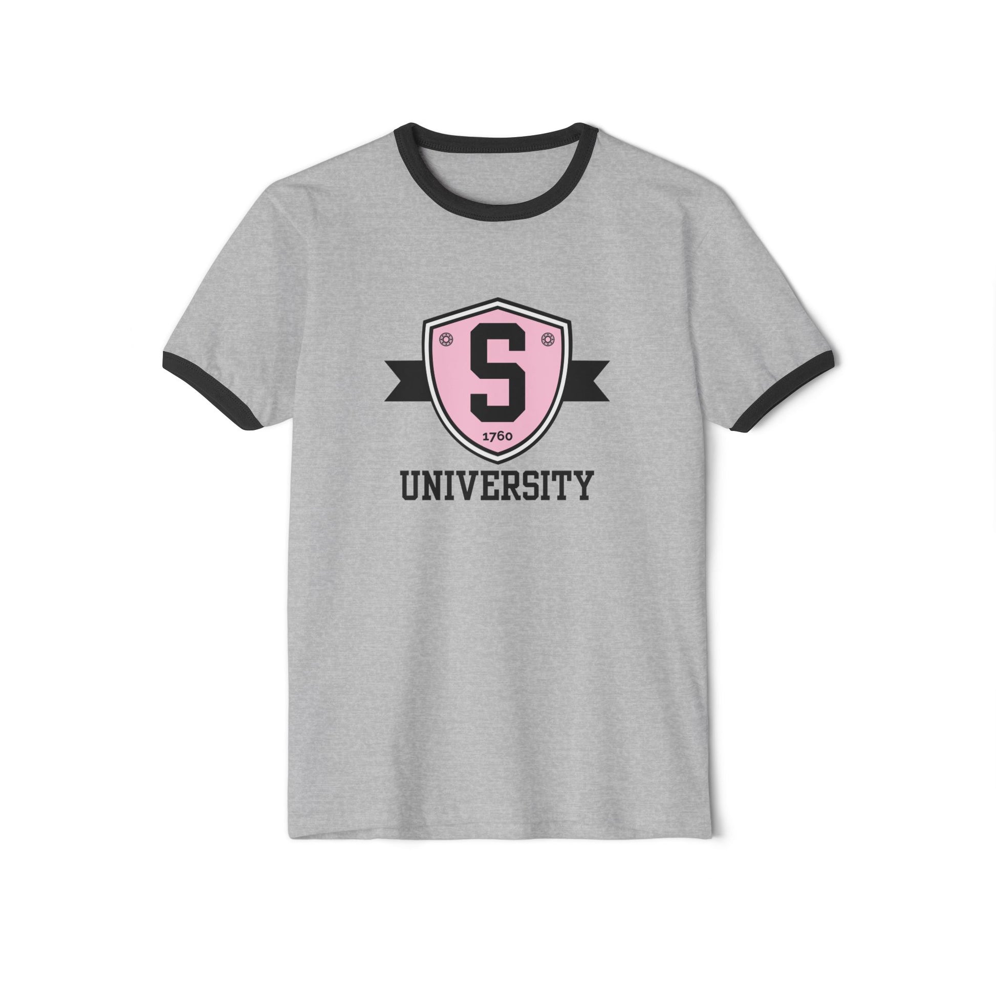 T-Shirt - Skater University Emblem Unisex Cotton Ringer T-Shirt - Skate of Matter LLC