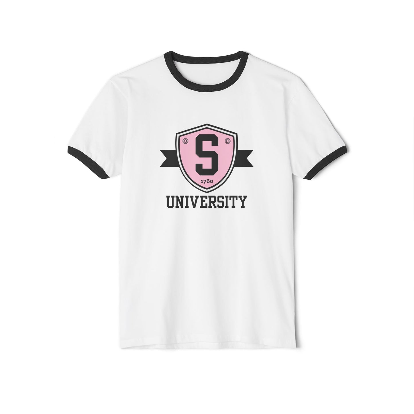 T-Shirt - Skater University Emblem Unisex Cotton Ringer T-Shirt - Skate of Matter LLC