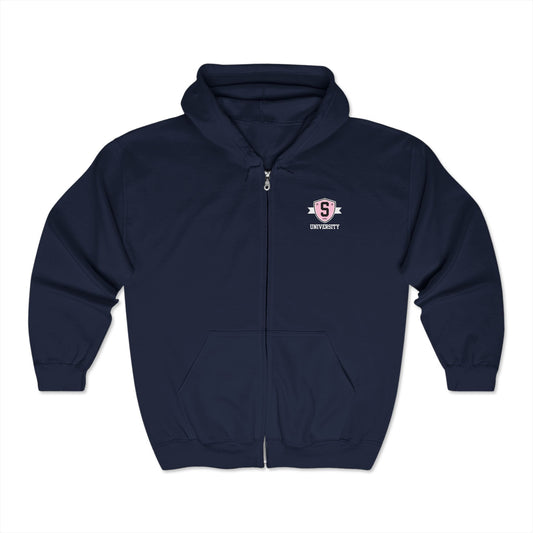 Hoodie - Skater University Emblem Unisex Zip Hooded Sweatshirt - Skate of Matter LLC