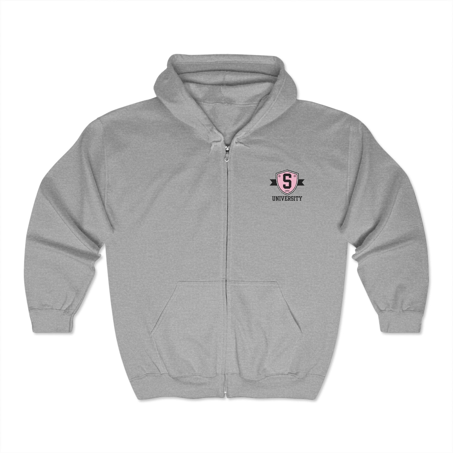 Hoodie - Skater University Emblem Unisex Zip Hooded Sweatshirt - Skate of Matter LLC