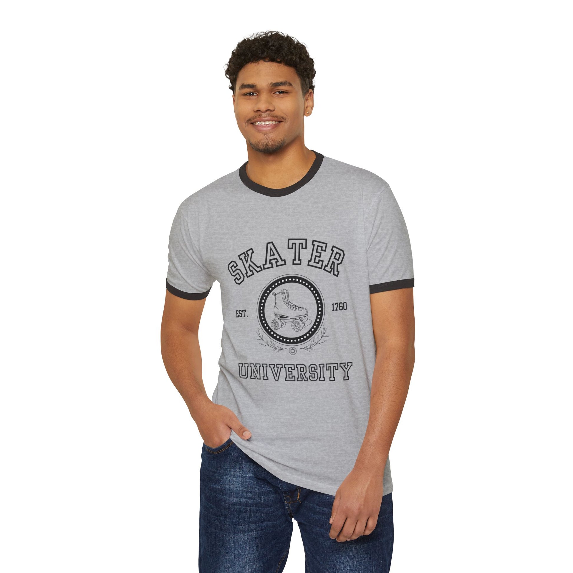 T-Shirt - Skater University Unisex Cotton Ringer T-Shirt - Skate of Matter LLC