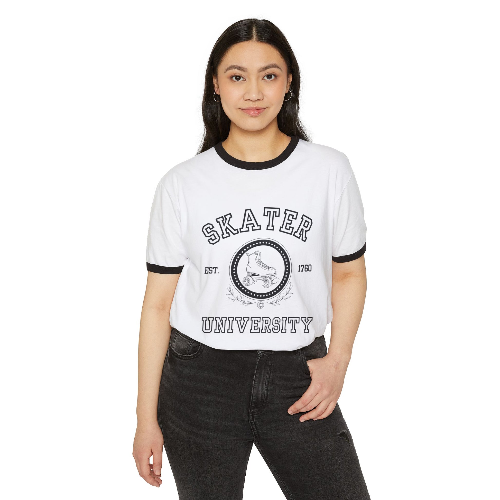 T-Shirt - Skater University Unisex Cotton Ringer T-Shirt - Skate of Matter LLC