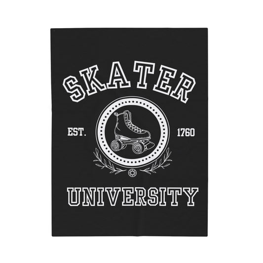 Bedding - Skater University Velveteen Plush Blanket - Skate of Matter LLC