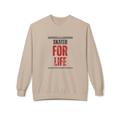 Sweatshirt - Skater for Life Unisex Fleece Crewneck Sweatshirt - Skate of Matter LLC