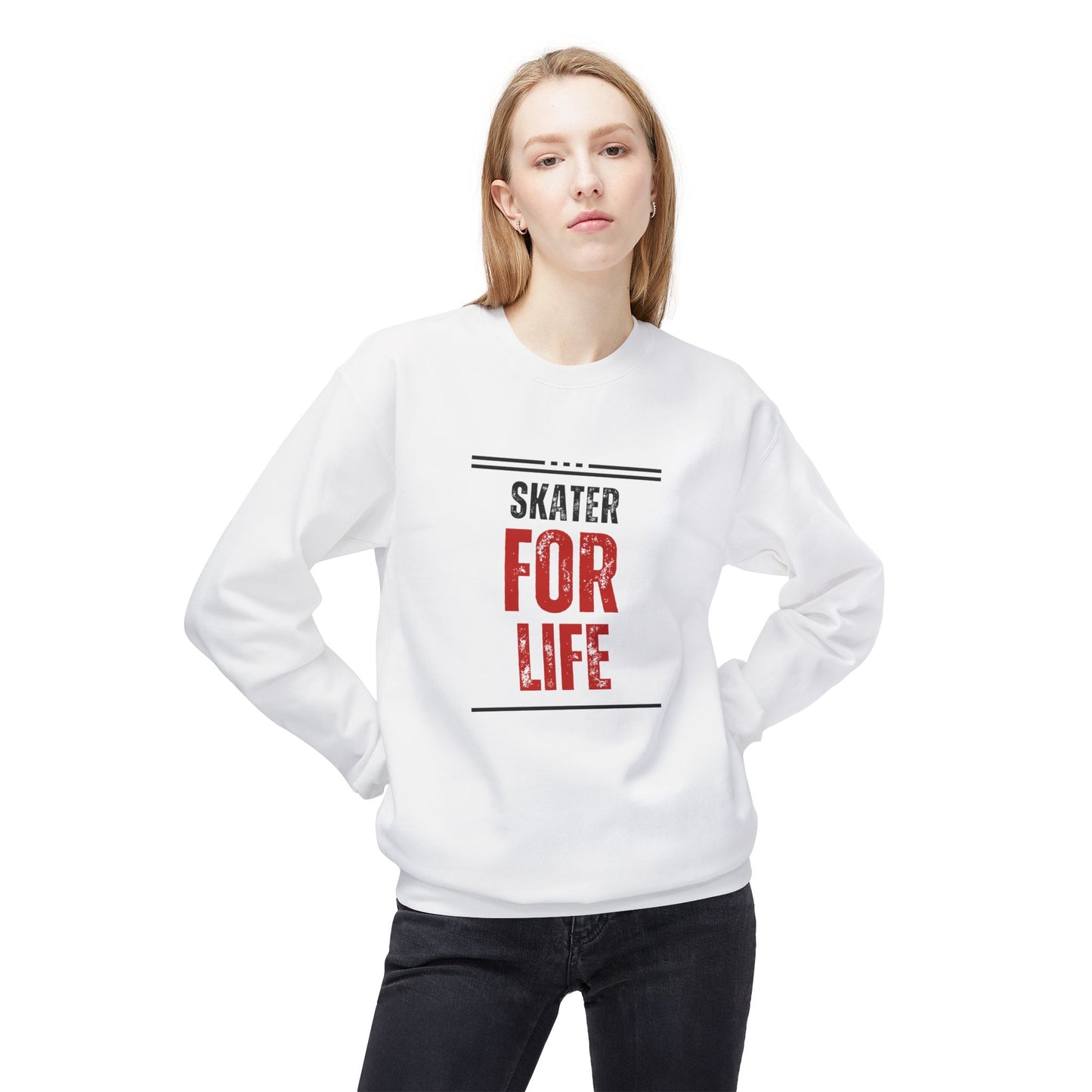 Sweatshirt - Skater for Life Unisex Fleece Crewneck Sweatshirt - Skate of Matter LLC