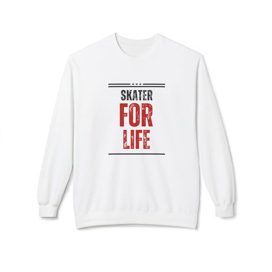 Sweatshirt - Skater for Life Unisex Fleece Crewneck Sweatshirt - Skate of Matter LLC